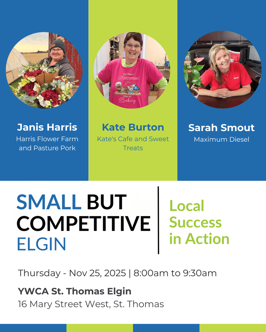 WorkforceEMO's tweet image. Hear real stories from Elgin County employers and connect with local services ready to support your growth.

📅 Nov 25 | 8–9:30 AM
📍 YWCA St. Thomas Elgin - 16 Mary Street West, St. Thomas
🔗 Register today: eventbrite.ca/e/small-but-co…