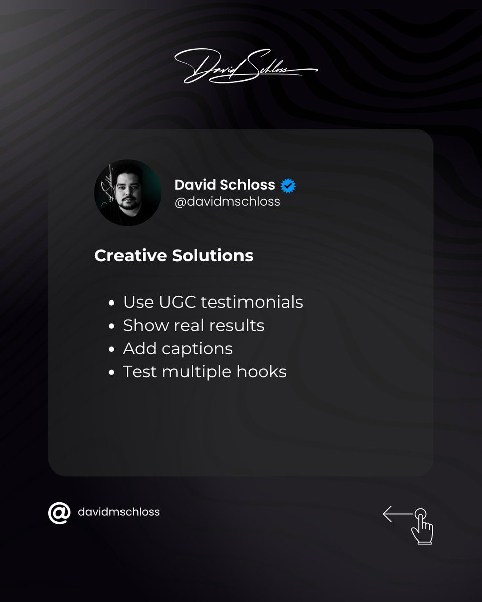 davidmschloss's tweet image. 3/11 Creative Fix:

Don’t settle for &quot;pretty&quot; ads. Go for profitable ones.

#MarketingTips #ContentThatConverts