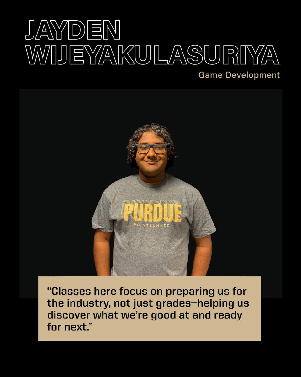 TechPurdue's tweet image. Meet Jayden, a student at the School of Applied and Creative Computing. Read him talk about his experience in Game Development at Purdue Polytechnic, the guidance he&apos;s gotten from faculty, and his advice for new students! 
polytechnic.purdue.edu/newsroom/qa-ga…