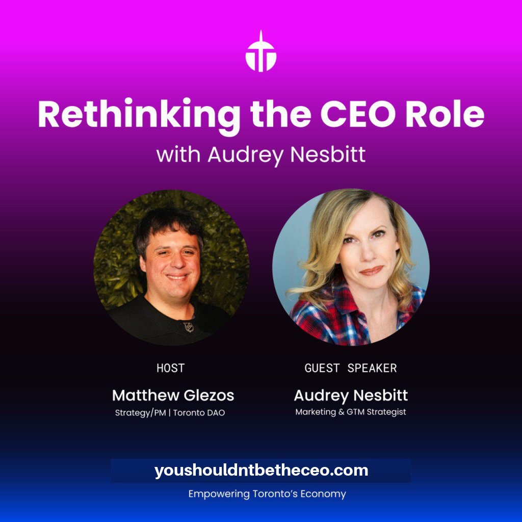 Great SPACES <a href="/dao_toronto/">Toronto DAO</a> about my book Why You Shouldn't Be the CEO. Startups fail more from people decisions than product issues. Leadership is a skill, not an identity. Want to build a strong company? Listen in 👇👇👇x.com/dao_toronto/st… <a href="/matthew_glezos/">Matthew Glezos 🇨🇦🇨🇦🇨🇦🇨🇦</a> <a href="/AdoubleZI/">Samir Azizi</a>