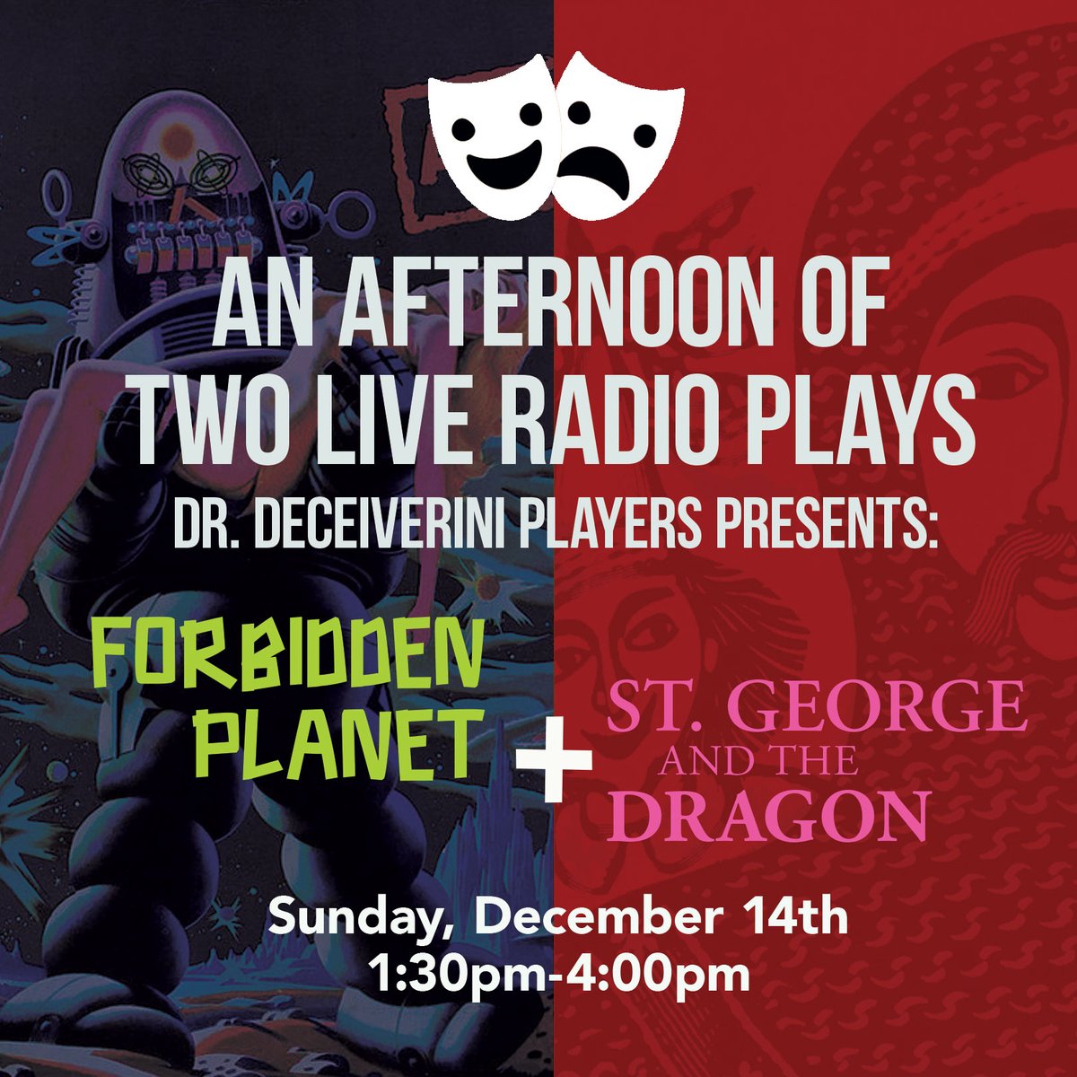 HenHudLibrary's tweet image. FREE tickets will be available at the Circulation Desk beginning December 1st. Limited to the first 60 people. Visit our website for more information.


#performance #radio #radioplays #forbiddenplanet #stgeorgeandthedragon #hhfl #librariesrock