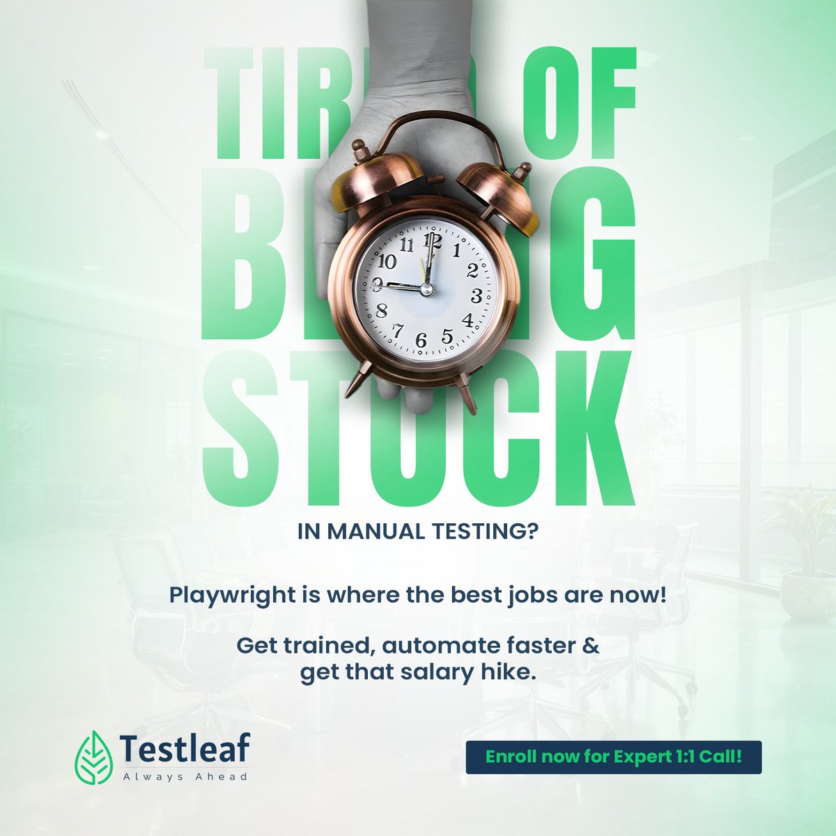 Testleaf1's tweet image. ⏳ Still stuck in manual testing? It’s time to upgrade your skills and your salary!

Master Playwright and unlock the best automation jobs.

#CareerUpgrade #PlaywrightTraining