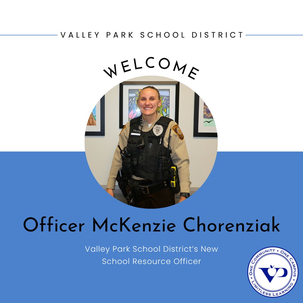 Help us welcome Officer McKenzie Chorenziak, our new SRO at Valley Park! She’s already bringing a calm presence and a big heart for supporting our students. We’re excited to have her join the VP family! 💙🧡 #VPPride #OneCommunity