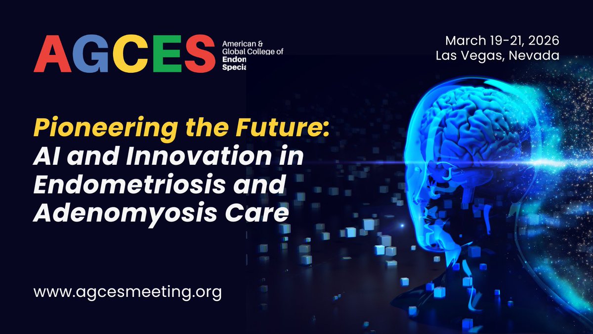 Discover how emerging technologies are reshaping diagnosis, treatment, and patient outcomes. Join leading #endometriosis and #adenomyosis specialists at #AGCES2026 in Las Vegas.

🔗 Learn more &amp; register: agcesmeeting.org