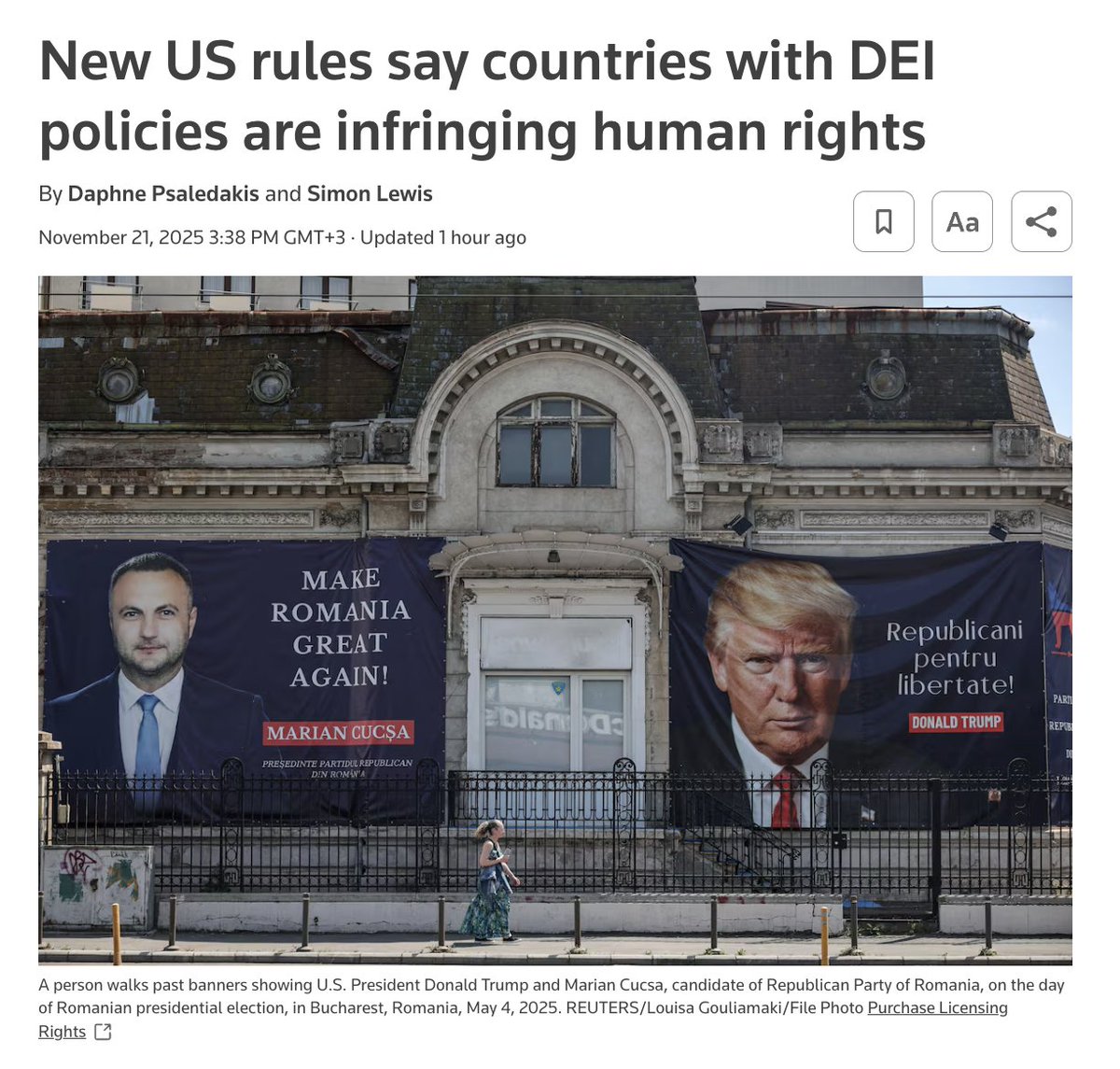 clashreport's tweet image. The Trump administration has rewritten guidelines for the U.S. State Department’s annual Human Rights Report so that foreign DEI programs, affirmative action, and state-funded abortion can now be labeled as human rights violations.

Source: Reuters