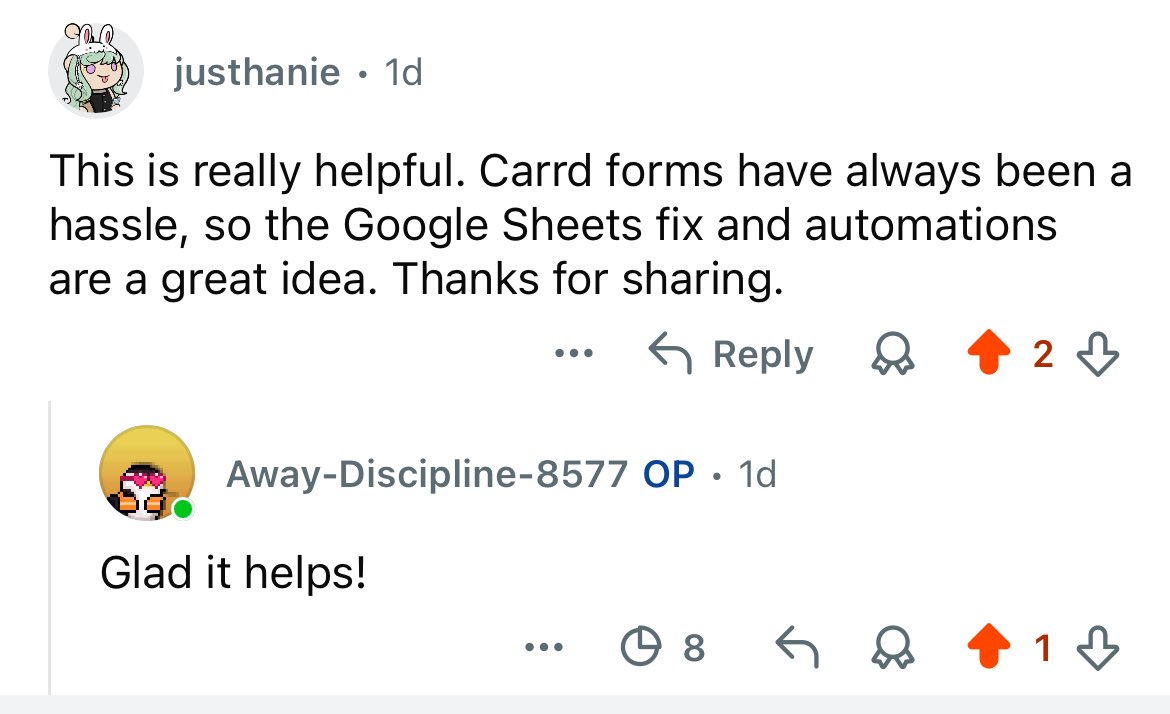 inovaglobalsa's tweet image. See what people are saying about our Form Storage solution for carrd.co websites

This form sends and stores sign ups right in google sheets instead of just sending them into the inbox abyss.

Plus No Third Party Tools

Check it out here: carrd.co/templates/6881…