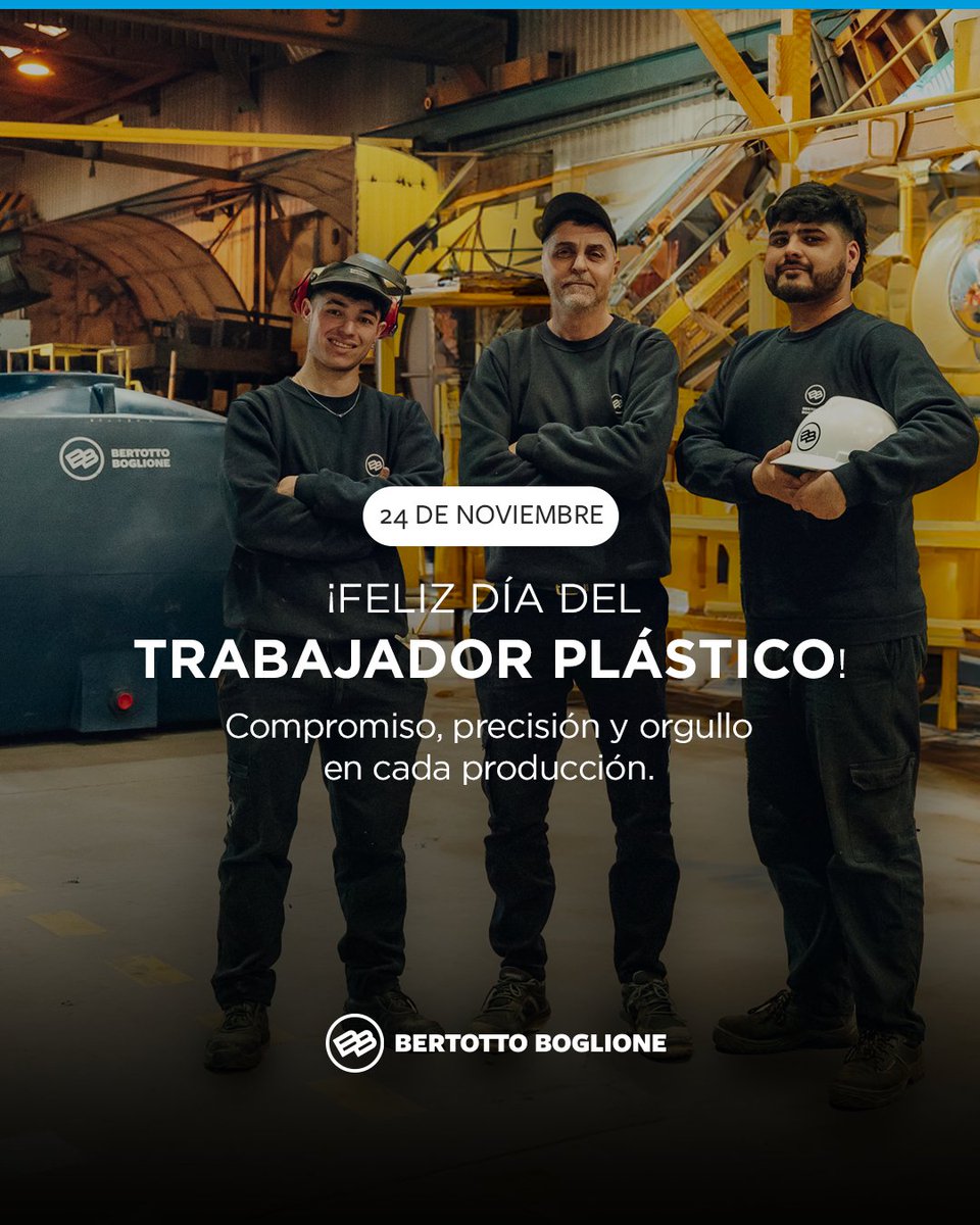 Detrás de cada tanque hay talento, esfuerzo y manos expertas que hacen la diferencia.
En #BertottoBoglione reconocemos el trabajo, la técnica y la pasión de quienes día a día convierten el plástico en soluciones duraderas.

👏 ¡Feliz #DíadelTrabajadorPlástico!