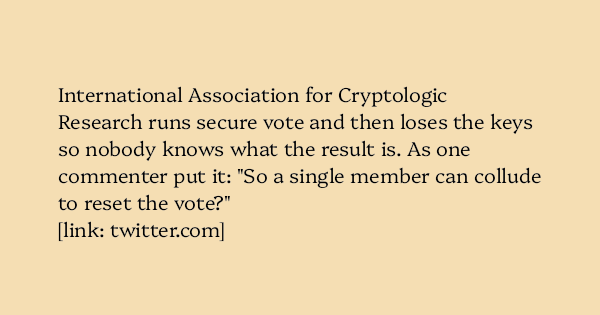 AlecMuffett's tweet image. “Key Management” is the cryptographic community’s version of “…it’s always DNS”