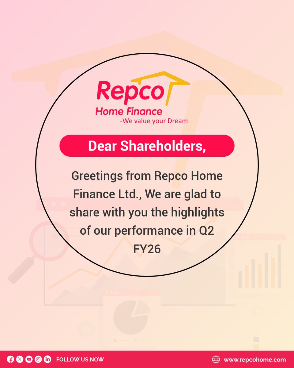 RepcoHome's tweet photo. Repco Home Finance Q2 FY 2025 - 26 results are out!

Thank you for trusting us! You made these numbers happen!

#RHFL #Results #Quarterlyresults #NBFC https://t.co/IBlFuUrkb4