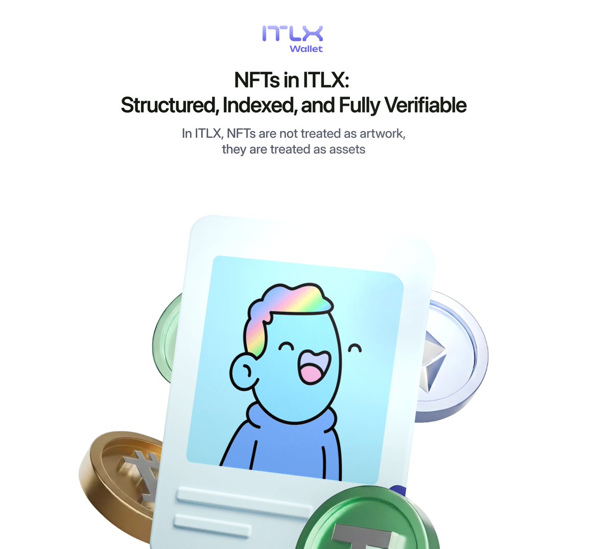 itlx_defi's tweet image. NFTs in ITLX: Structured, Indexed, and Fully Verifiable 

Most wallets treat NFTs as decorative items. @itlx_defi treats them as structured, verifiable on-chain assets, just like tokens. The moment an @itlx_defi wallet loads, the system scans the connected address, retrieves all…