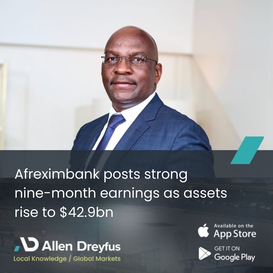 allendreyfus_'s tweet image. Afreximbank posted robust earnings for the nine months ending 30 September 2025, reinforcing its role as one of Africa’s most influential financial stabilisers - Ahmed Boulor

Read more:allendreyfus.com/afreximbank-po…

#Afreximbank #FinancialStability #DevelopmentFinance #AfricaEconomy