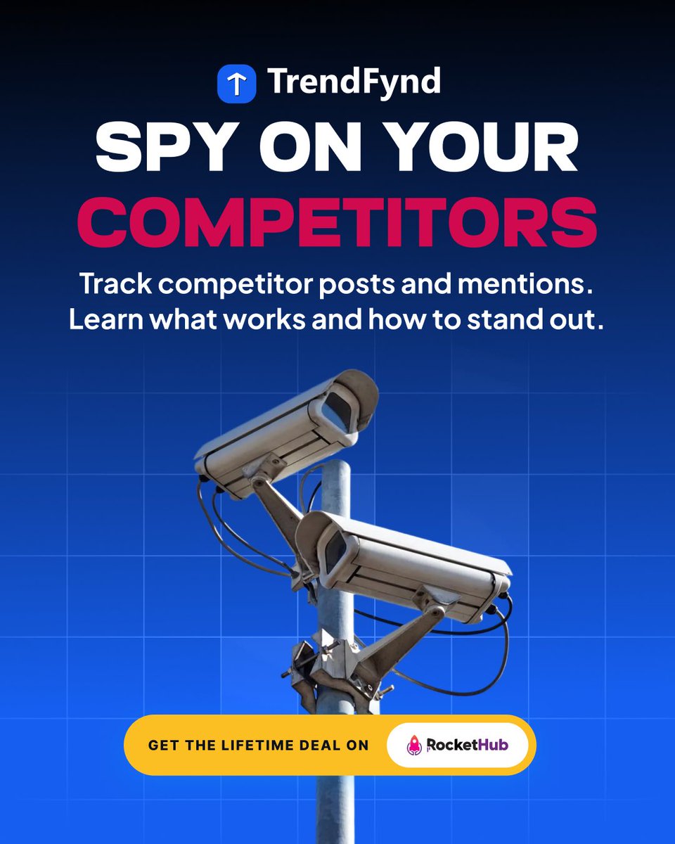 RocketHub's tweet image. 👀 Want to know what your competitors are doing?
TrendFynd lets you track competitor posts and mentions so you can learn what works and stand out.

See what your competitors are talking about today. 🔍

#trendfynd #competitoranalysis #rockethub #marketingtools #sociallistening