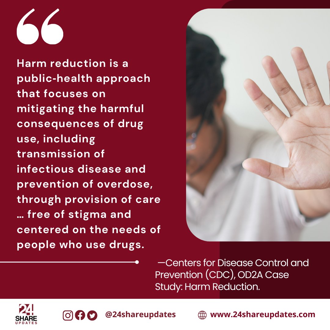 24shareupdates's tweet image. Harm reduction is care without judgment—focused on preventing overdose and disease while putting people first (Source: CDC, OD2A Case Study: Harm Reduction).
 Learn more at 24SHARE updates: 24shareupdates.com
#HarmReduction  #PublicHealth #SupportNotStigma #24SHARE