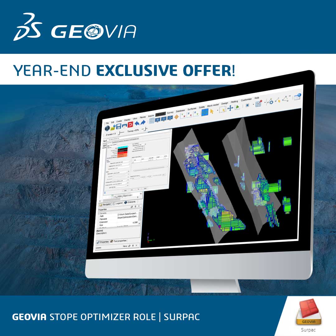 3dsGEOVIA's tweet image. 🎉 Wrapping up the year with something BIG!

🤩 Until December 31, level up your mine planning, design, and operations with exclusive offers on select GEOVIA #Surpac roles. Contact your sales rep. or email GEOVIA.info@3ds.com to grab this limited-time offer!