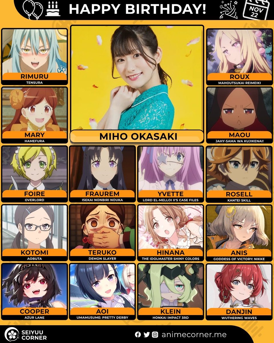 Happy 27th birthday Miho Okasaki! 🎉

 Let's wish Miporin all the best <a href="/okasakimiho_PR/">岡咲美保公式アカウント</a>

 #MihoOkasaki #岡咲美保 #岡咲美保生誕祭2025