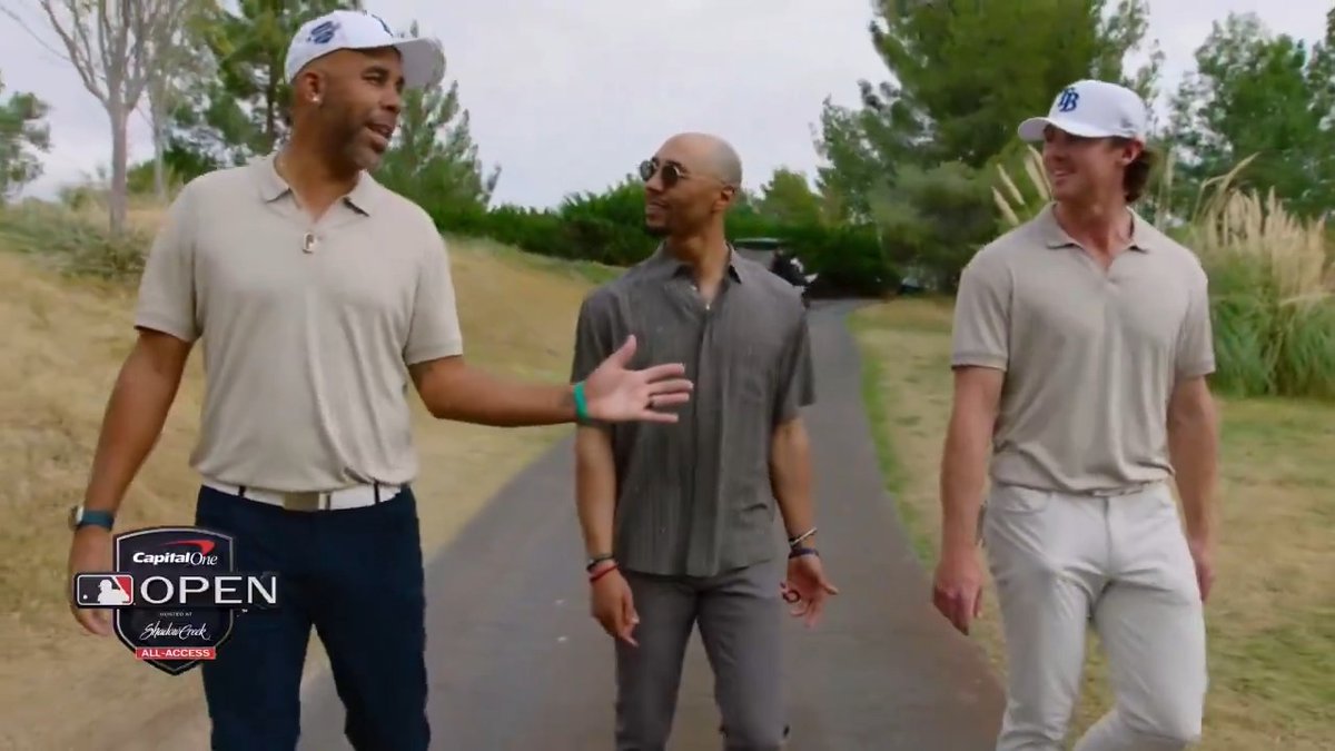Former and current @RaysBaseball starters David Price and Ryan Pepiot caught up with @mookiebetts from Day 2 of the @CapitalOne MLB Open! ⛳️ 