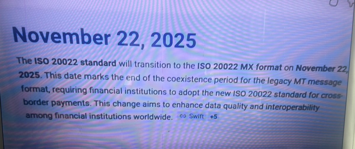 Dayofpunisher's tweet photo. 🚨💻 ISO 20022 — CE QUI SE PASSE LE 22 NOVEMBRE… ET POURQUOI ÇA COMPTE.

Beaucoup se demandent ce qui arrive le 22 novembre avec ISO 20022. Voici la réalité, en termes simples :

👉 Ce n’est pas le jour où tout bascule.
👉 C’est le jour où tous les systèmes bancaires mondiaux doivent être prêts pour la nouvelle architecture financière.

🔧 22 novembre = installation du “nouveau câblage” bancaire mondial. Après cette date, les banques pourront basculer vers :

💳 monnaie numérique
🏦 paiements programmables
🧬 identités numériques
🌐 transactions instantanées
🪙 actifs tokenisés
🖥️ contrôle économique centralisé

Autrement dit ... toute l’infrastructure du futur système économique (type “marque de la bête”) sera en place… prête à être activée dès qu’une crise éclatera.

C’est exactement ce que la Bible a annoncé :

📖 « Personne ne pouvait ni acheter ni vendre… » — Apocalypse 13
📖 « Quand vous verrez ces choses arriver… sachez que le temps est proche. » — Matthieu 24:33

Nous n’avons pas peur — nous veillons.
Nous ne paniquons pas — nous restons prêts.

Jésus revient, et rien ne surprend les enfants de Dieu.

✝️ Tu ne connais pas encore Jésus personnellement ?
➡️ Regarde cette vidéo : https://t.co/oBtuRUYd7A

#ISO20022 #FinDesTemps #SystèmeMondial #ProphétiesBibliques #CBDC #DigitalID #AlerteSpirituelle #Veillez #Maranatha

Obama et micheal nous ont prevenu
Ceci pourra mettre en place le futur systeme de la bête