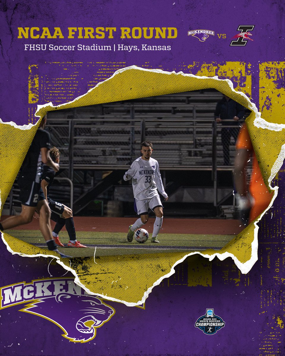 McKBearcats's tweet photo. ⚽️ NCAA #D2msoc FIRST ROUND for #8 Seed Men's Soccer out in the Great Plains, facing #9 Seed Indianapolis!
🕕 1:00PM
🆚 #9 UIndy Greyhounds
📍 Hays, Kansas | FHSU Soccer Stadium 🏟️
📊 https://t.co/DnvYzO6Ke4
📺https://t.co/TXlYW62RhR
#BearcatsUnleashed #GLVCmsoc https://t.co/sn6AfX1zkb