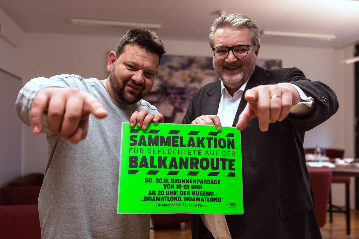 Am 30.11 sammelt Wien für Geflüchtete auf der Balkanroute in der Brunnenpassage von 10-19 h.

Kommt vorbei &amp; spendet Wärme und Solidarität ❤️