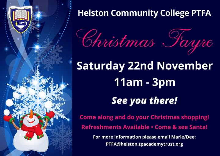 Tomorrow you will find our community engagement and education team at Helston Community College for the PTFA Christmas Fair. Come along from 11am-3pm for some festive fun! ❄️🎄☃

#cornwallevents #whatsoncornwall #STEMeducation #renewableenergy #christmasfair