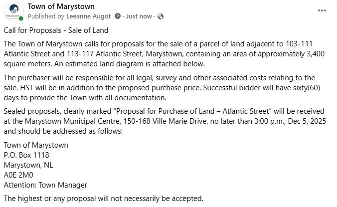 Call for Proposals - Land for Sale - Atlantic Street