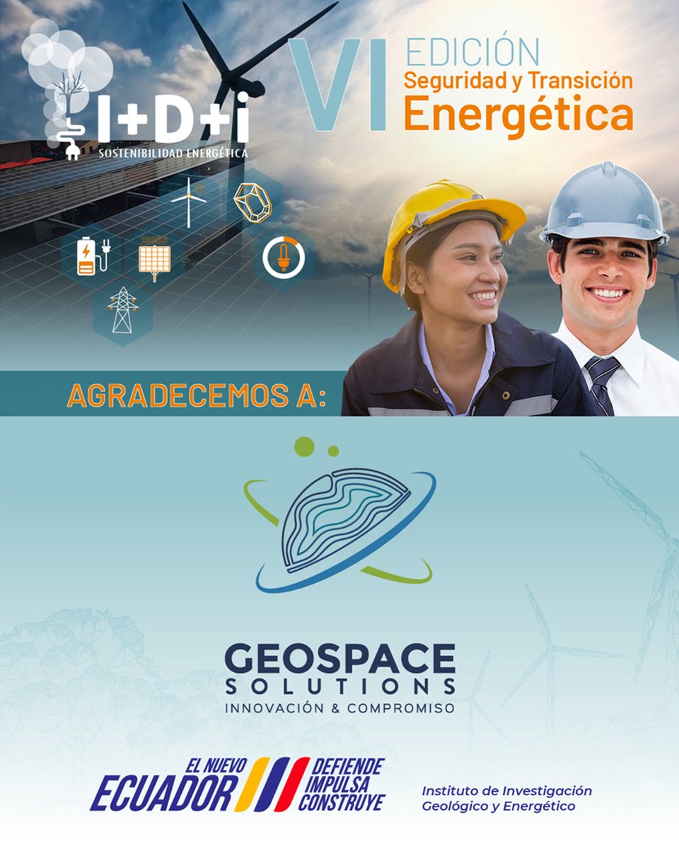 📷📷 Agradecemos la participación de <a href="/GeoSpaceSol/">Geospace Solutions</a>  Solutions como auspiciante en la VI Edición del Congreso Internacional I+D+i en Sostenibilidad Energética.

📷 ¡Tu energía también puede ser parte del cambio!
#IDi2025 #InnovaciónEnergética