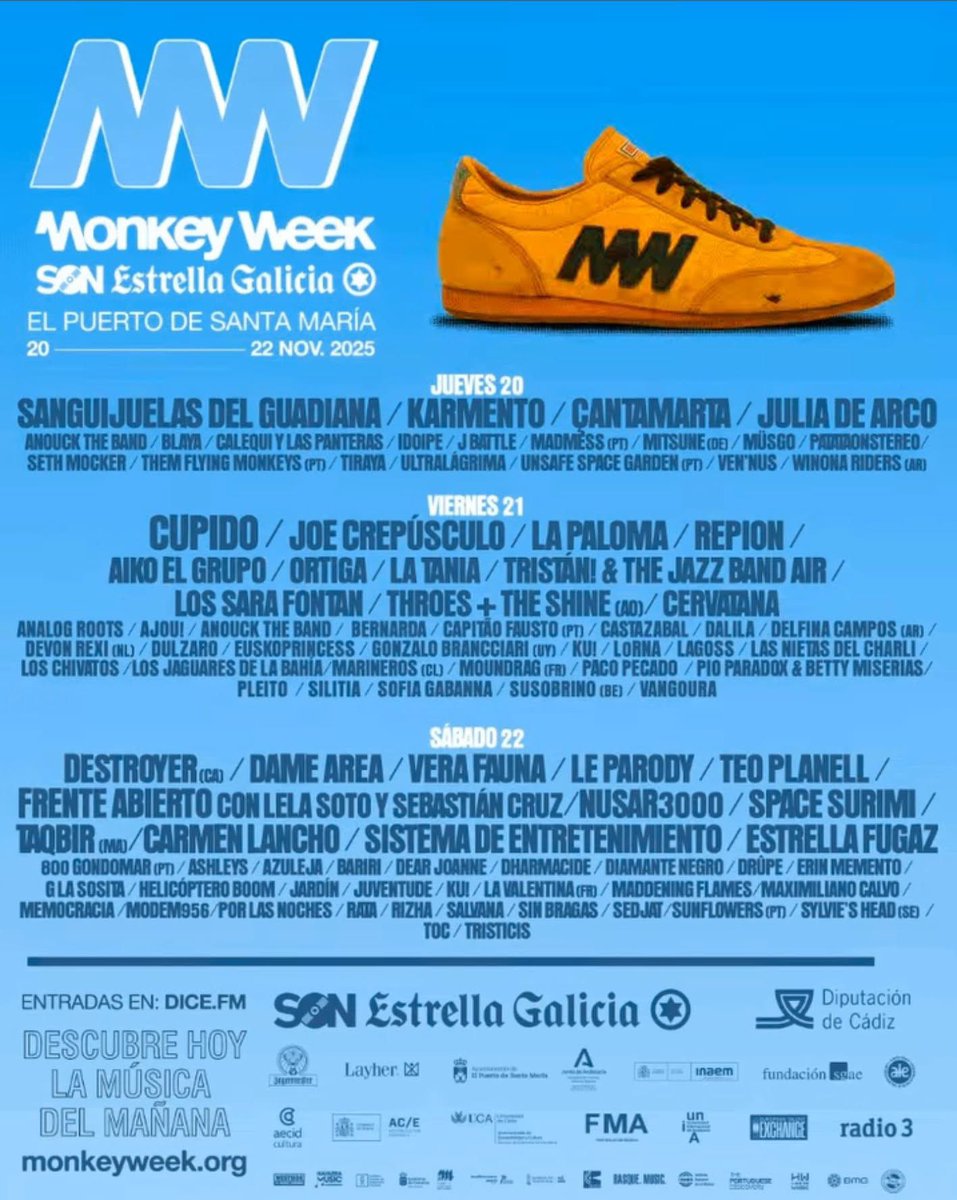 Nos vemos hoy en El Puerto de Santa María (Cádiz) en el Monkey Week

en la Sala Milwaukee a las 17:45!!! 
🧡🧡🧡

<a href="/aieartistas/">AIE Soc. de Artistas</a>