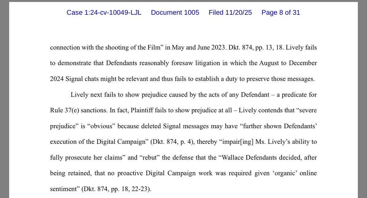 Justice4BJS's tweet image. Blake lively wants to signal chats from BEFORE there was a preservation of documents. 

Lively should ask her pal Ari Emmanuel from @WME how that works as he’s in his own signal dispute with WWE / endeavour.