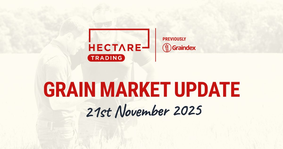 🌾📈 Wheat holds, OSR rises

Farmers on Hectare Trading have seen offers up to £178 (Nov'25) and £190 (May'27) for feed wheat and £418.50 (Apr'26) for OSR.

Read the full grain market update here: ow.ly/YZnJ50XvM7V

Sign up to Hectare Trading: 
ow.ly/i4Pq50XvM7W