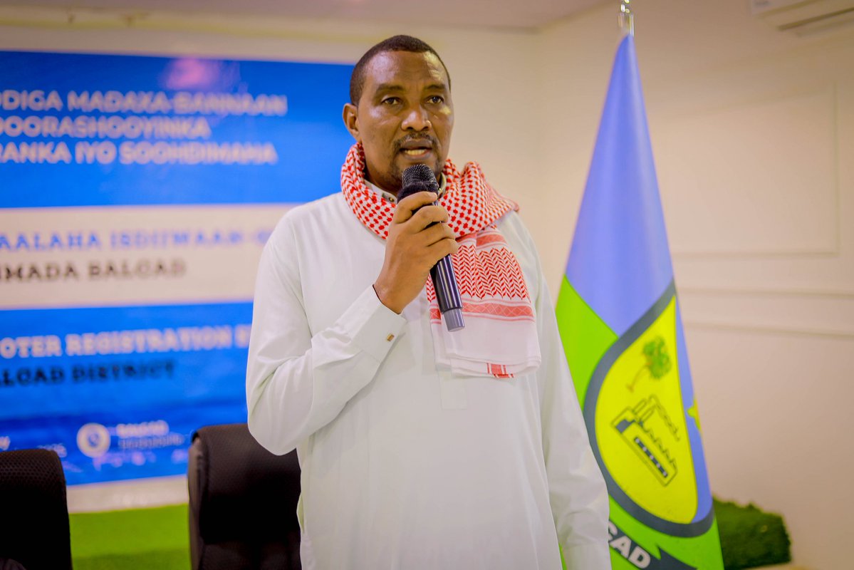 NIEBCSomalia's tweet image. Waxaa maanta Degmada #Balcad ka furmay Tababarka howlwadeenada diiwaangellinta oo dhawaan bilaabi doona diiwaangellinta Codbixiyeyaasha.
