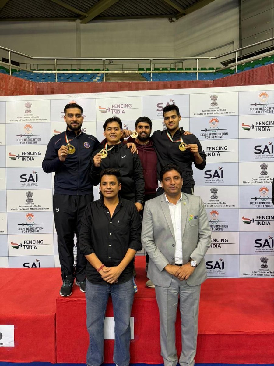 JKUTFencing's tweet photo. J&amp;K Fencers Shines at 36th Sr.national Fencing Championship over all 2nd 
Gold-2 Silver -1 Bronze 2. Sabre team men Gold Sabre ind. women Gold . Epee mens team Gold epee ind . Bronze https://t.co/RFPyPcun80