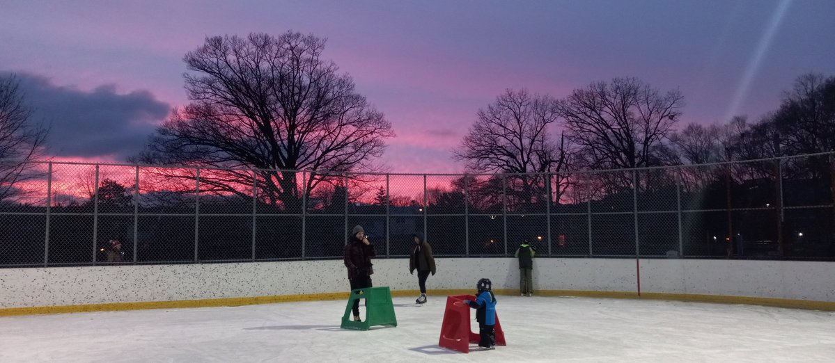 Soon it will be the most wonderful time of the year in Toronto, at least in my humble opinion. Yes, the city's outdoor ice rinks open on November 29th. 
Photo is from the last day of the outdoor season a couple of years back at Monarch Park.