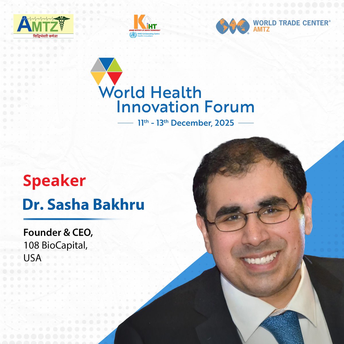 W_H_I_F's tweet image. Investing in Ideas That Redefine What’s Possible!
We’re delighted to welcome Dr. Sasha Bakhru, Founder &amp;amp; CEO, 108 BioCapital, as a speaker at #WHIF25, hosted by @AP_MedTechZone.
December 11–13, 2025
Register now: bit.ly/4n3cBBr
#WHIF2025 #HealthTech