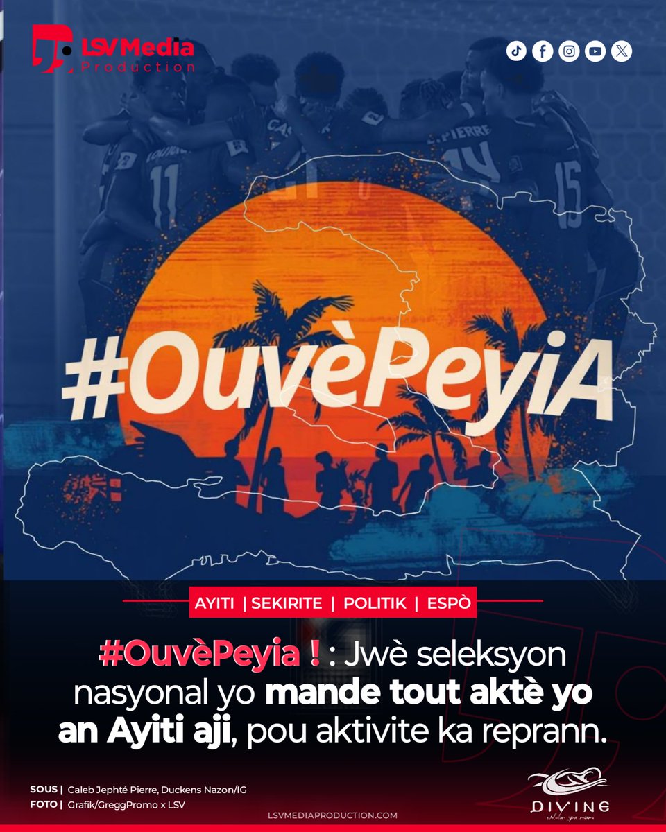 ⭕️ENFO | Hashtag la te lanse depi nan bis ki tap mennen jwè seleksyon nasyonal yo nan otèl la. Sou ensistans defansè ekip la Ricardo Adé, tout jwè yo nan bis la tap repete yon sèl pawòl : « #OuvèPeyiA ». Plis ke yon slogan, #OuvèPeyiA se kri yon gwoup jèn gason ki sot bay enèji