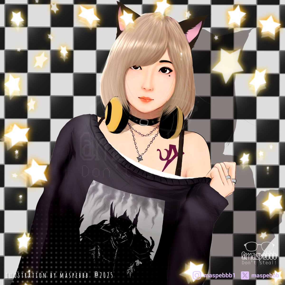 My OC, 14 player cosplaying generic miqo'te.

#oc #ocart #FinalFantasyXIV #ff14 #ffxiv #fanart #artmoots