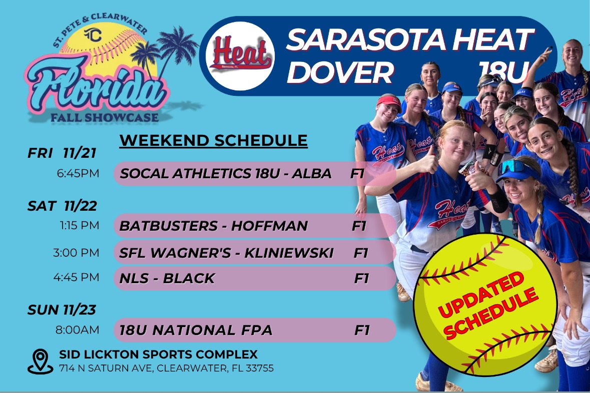 crooney2028's tweet photo. Can't wait for the Triple Crown Showcase this weekend!  Let's Go Heat!  

@NCSA_Softball @SoftballDown @SUncommitted @D1Softball @SBRRetweets @SoFlaFastpitch @SarasotaHeat18U @LineDsoftball https://t.co/uWfLUjT73Q