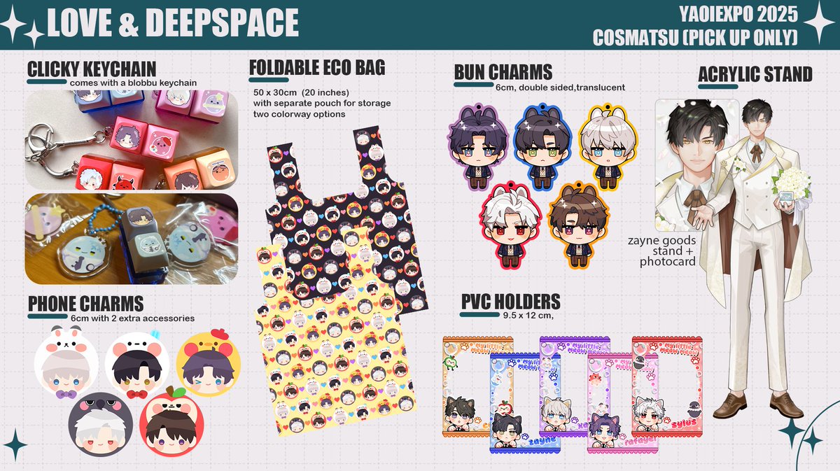 BRWLVS's tweet image. RTs appreciated! 💙
(1/2)
Mail Order, Cosmatsu and YX 2025 POs are now open
🔸 pick up only (for matsu), OTS (YX) and PH mail only

🔸teenwolf, atsv, love and deepspace, s-class, holostars, mouthwashing

don't have much stock left for most tho sorry;;
#CosplayMatsuri2025 #yx2025