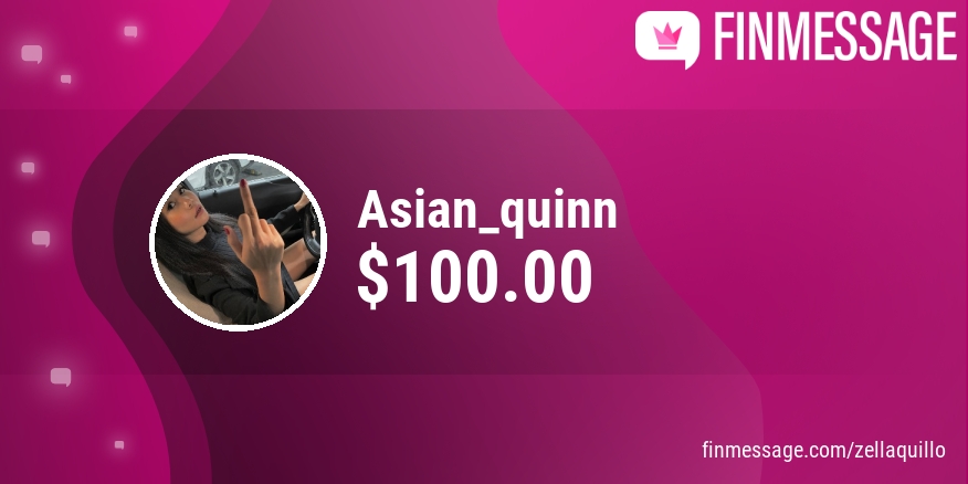 Ka-ching! I just received a tip of $100.00 from a fan.
What about you?
Send at finmessage.com/zellaquillo via <a href="/FINmessage/">FINmessage</a>