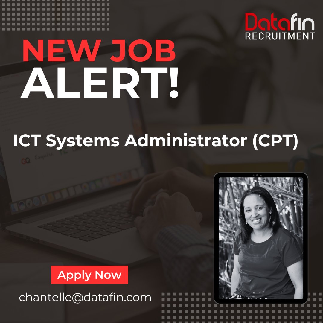 DatafinSA's tweet image. PLAY a crucial role in ensuring the seamless operation of the IT infrastructure of a dynamic provider of innovative Software &amp;amp; Systems Solutions looking for an ICT Systems Administrator. 

Apply here - datafin.com/job/ict-system…

#ictsystemsadministrator #datafinrecruitment