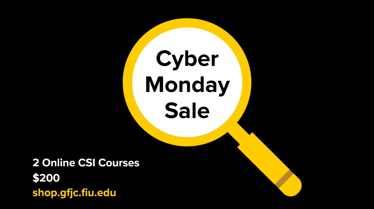One-day-only deal: bundle our 2 online CSI courses for $200 #CyberMonday! No code needed - shop.gfjc.fiu.edu Register and save today only!