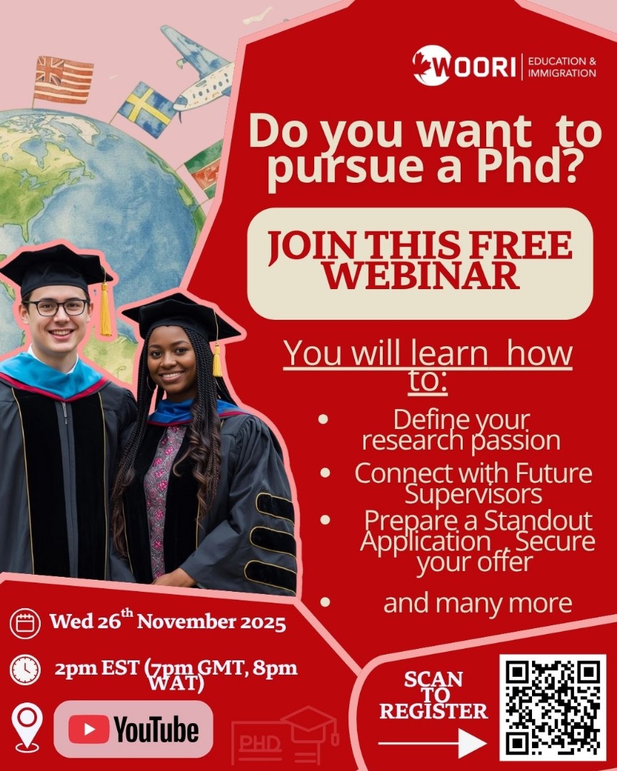 lydiaesenam's tweet image. If you or anyone you know is interested in pursuing PHD in the next few years.
Kindly sign up for this free PHD Live Webinar where we bringing experts to assist you.
Thank you

Register here - forms.gle/fb8izanGykUjiG…