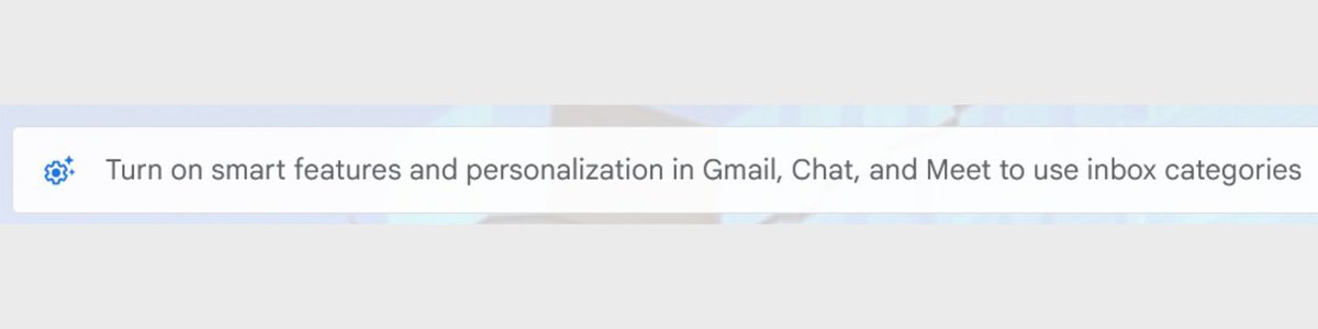 techaeris's tweet image. Google also broke inbox categories if you don&apos;t turn on Smart Features. 
#heldhostage
