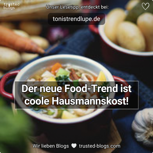 Jetzt klopft der Foodtrend wieder an der heimischen Haustür an und geht ganz klar in Richtung traditionelle Hausmannskost! Erfahre mehr:

👉 tonistrendlupe.com/hausmannskost-…

#foodtrend #foodblog #hausmannskost
