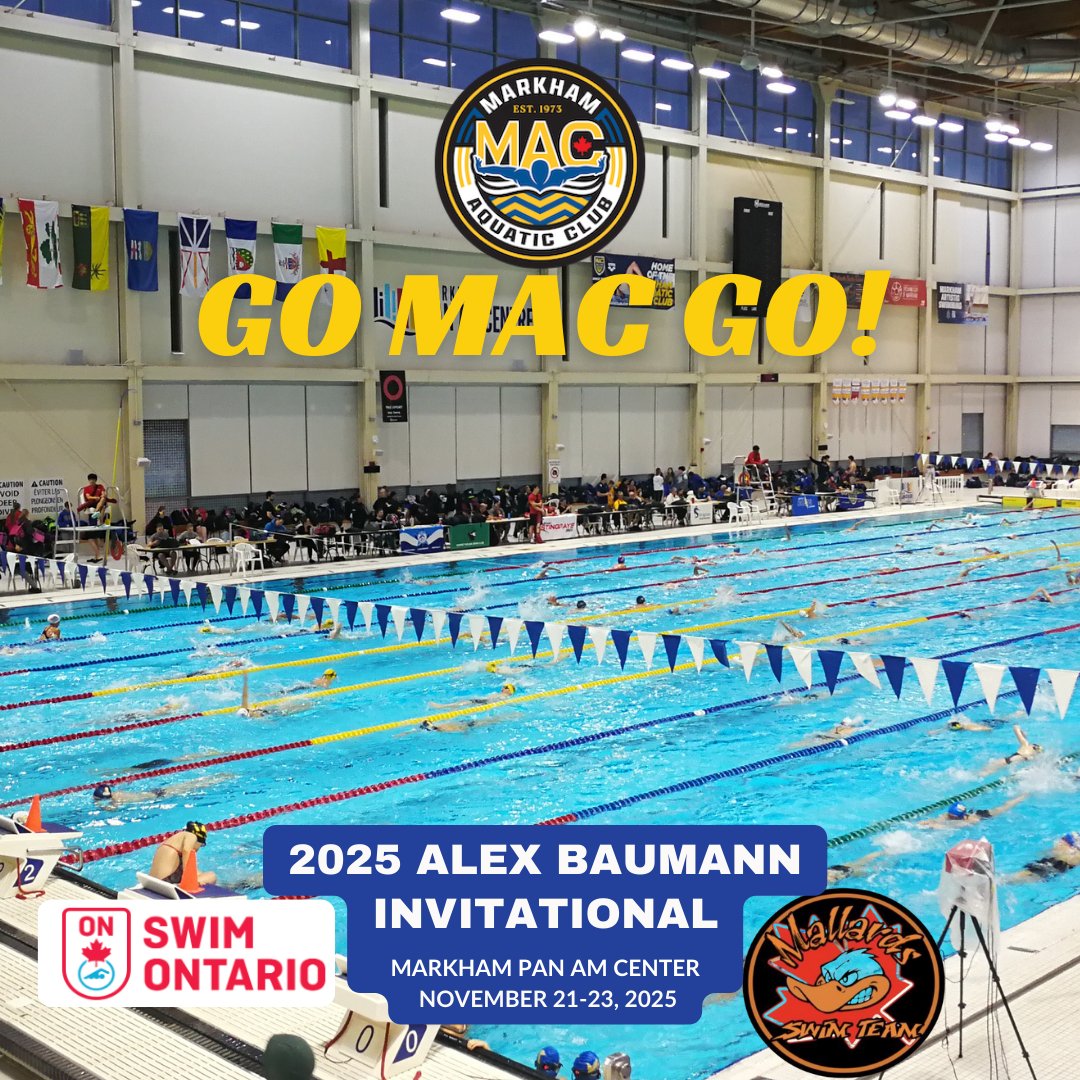 macswimclub's tweet image. Another fast weekend!🔥 Wishing the #MACarmy the best of luck at the 2025 Alex Baumann Invitational! A heartfelt thank you ❤️ to the officials and volunteers from @mallards_swim_team for hosting the competition!#gomacgo #fastweekend #wearemarkhamswimming