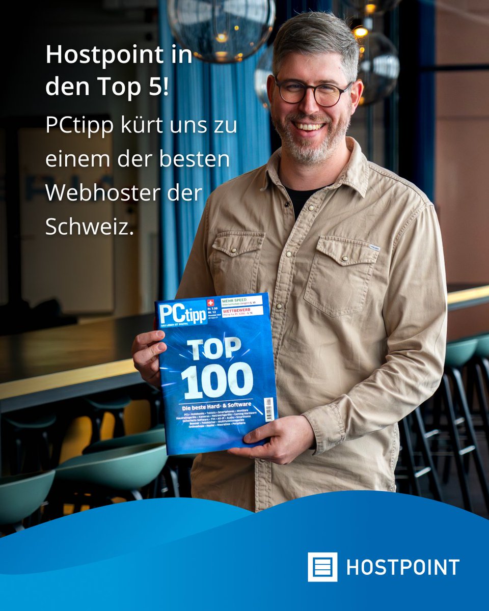 hostpoint's tweet image. Hostpoint gehört zu den fünf besten Webhostern der Schweiz! 🎉
Der @PCtipp zählt uns erneut zu den führenden Schweizer Webhosting-Anbietern.

Wir danken unserem Team für diese tolle Leistung und unserer Kundschaft für das Vertrauen!

#Hostpoint #Webhosting #Swissness #PCtipp