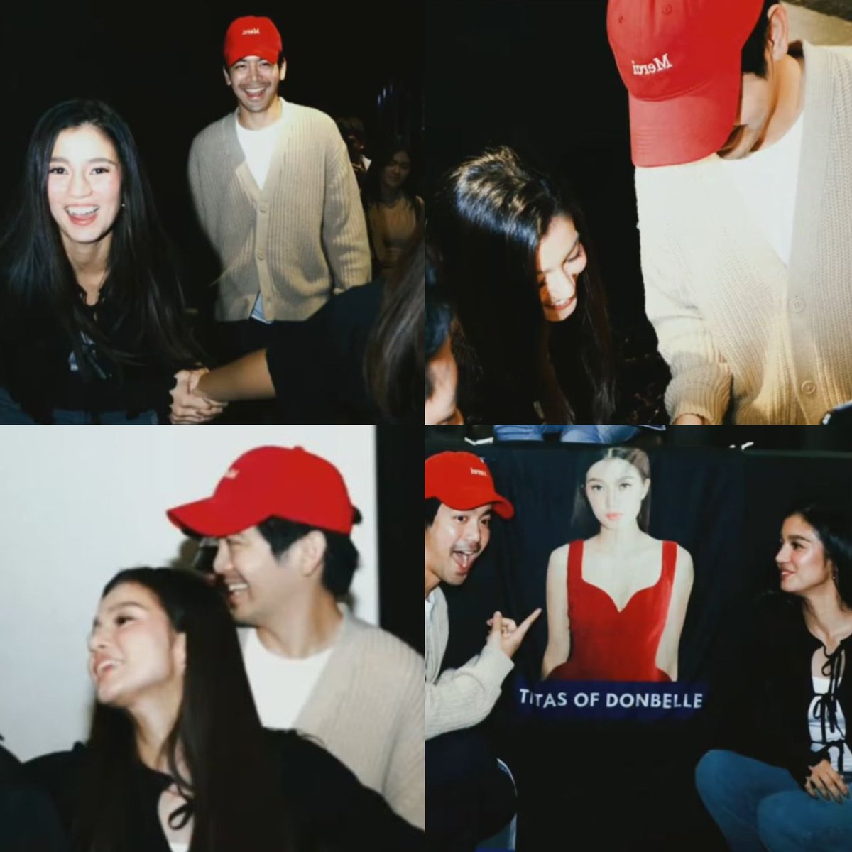 joshua garcia &amp; belle mariano during the joint block screening for 'meet, greet &amp; bye' held by tropang joshua &amp; titas of donbelle last night 🥹