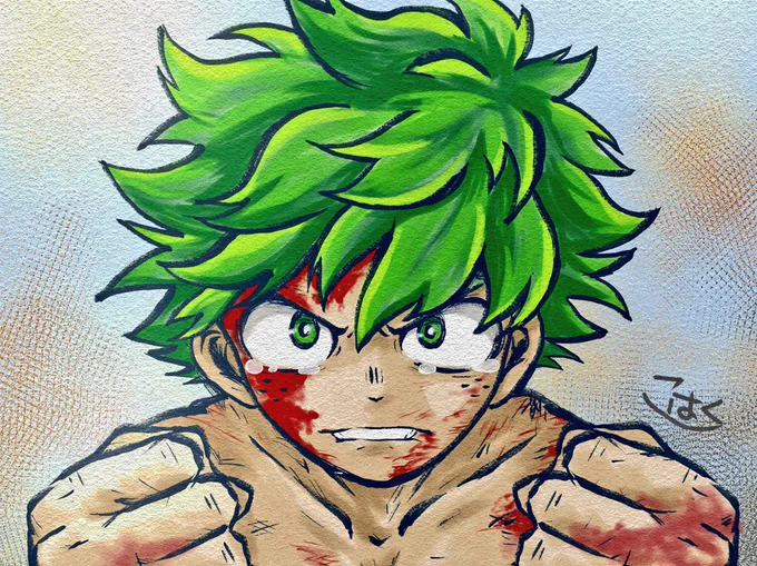 とり急ぎ描きました 次の展開がハラハラドキドキ 腕戻ってよかった #頑張れ緑谷出久 #heroaca_a