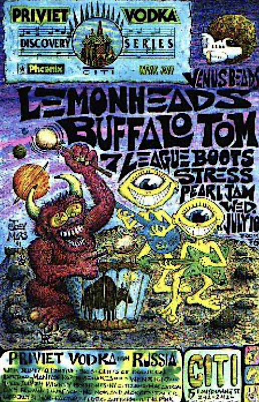 buffalotomband's tweet photo. The WFNX 1991 Best Music Poll Showcase. This was right before TEN was released so it was probably our last time having top billing over Pearl Jam. https://t.co/ZhtKGKmx4T