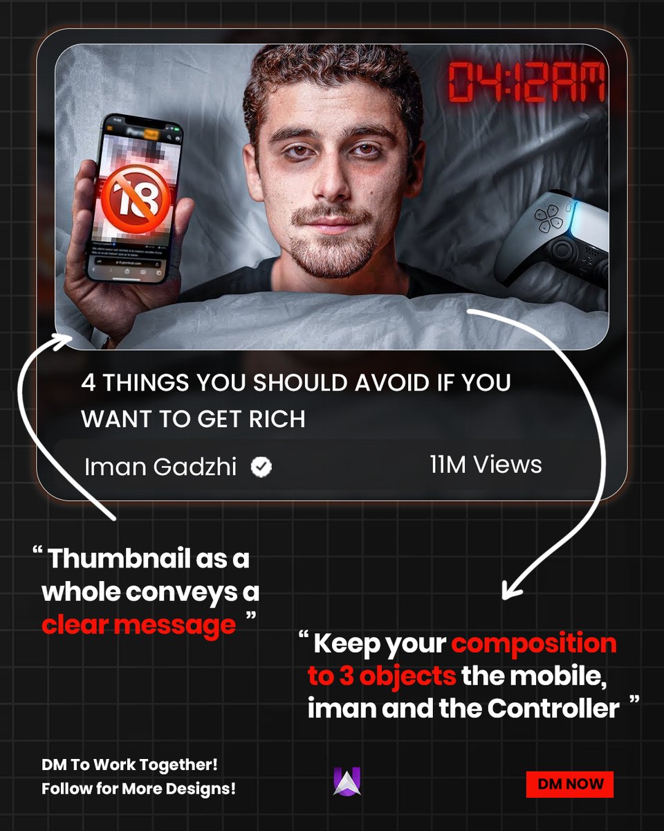 ClickMagnetYT's tweet image. ⚡ Why This Thumbnail Communicates So Clearly

Minimal objects, focused composition, and a strong main subject make the message instantly understandable. The viewer knows the story in one glance — that’s what drives higher engagement. 🎥🔥
#ThumbnailDesign #VisualStrategy