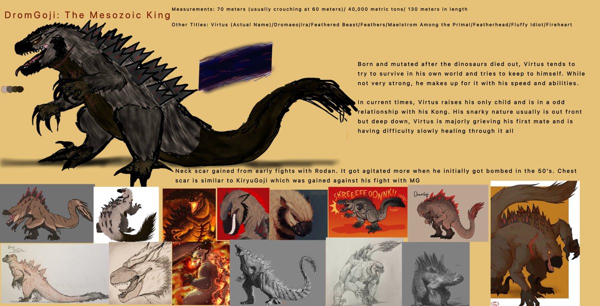 SamGoji's tweet image. Behold DromGoji: The Mesozoic King

Hopefully the last updated ref for awhile but I’m quite proud of this 

#Fangoji #Godzilla